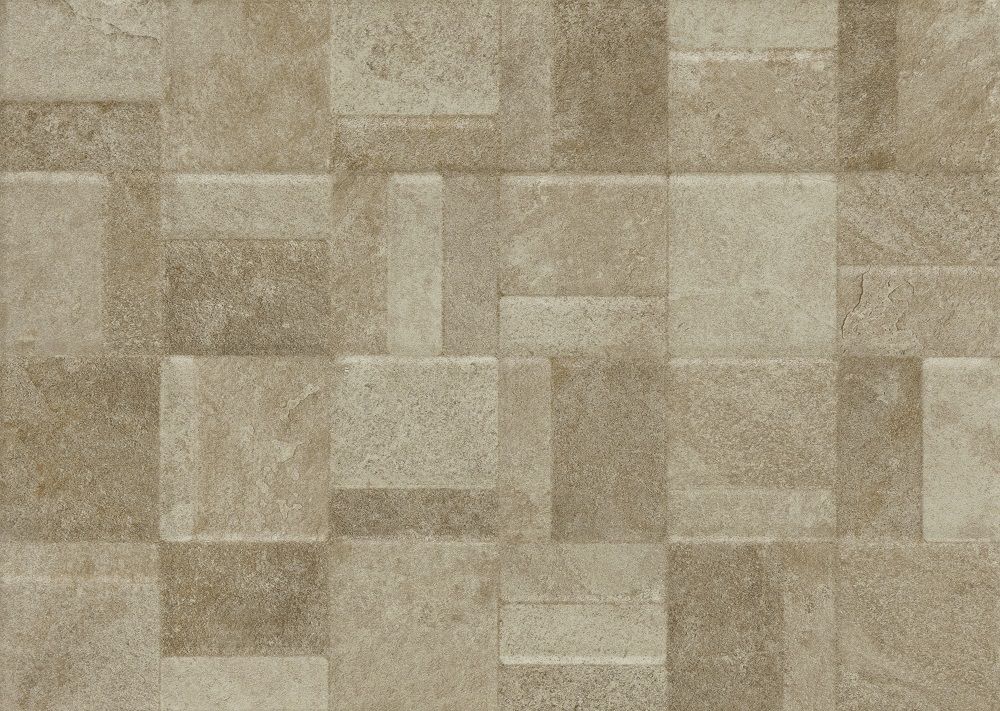 a beige area rug with squares and squares on it