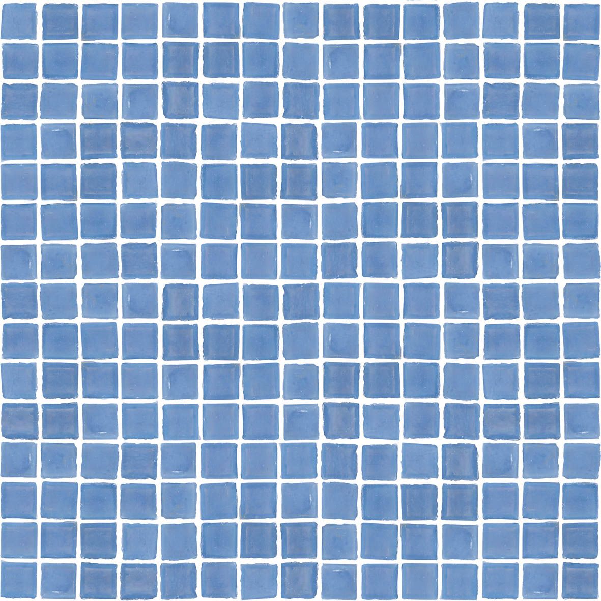 a blue tile pattern with white squares