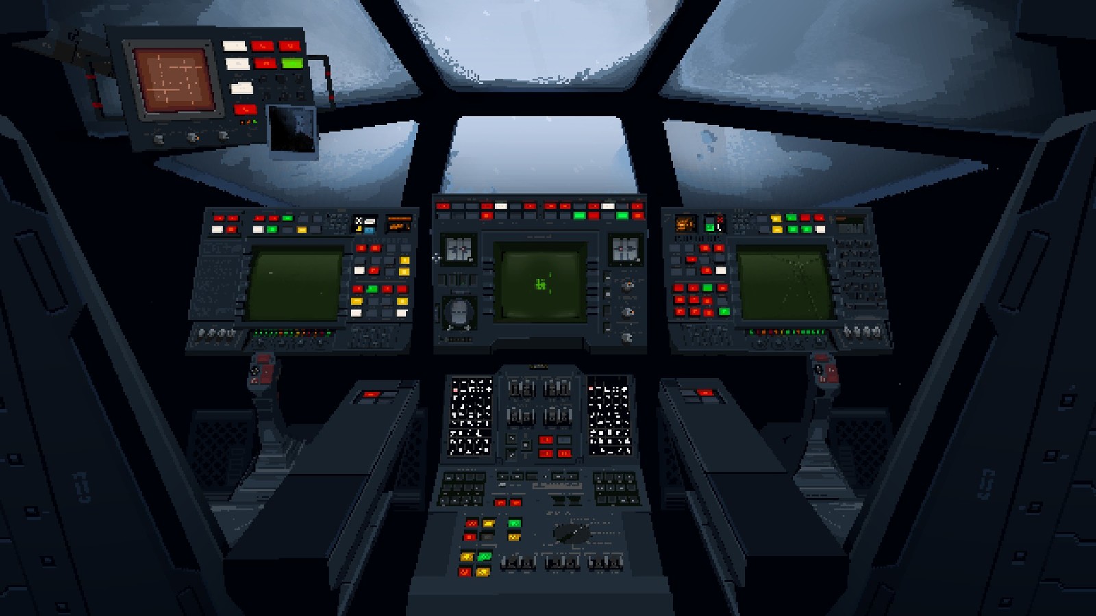 a view of the cockpit of a plane