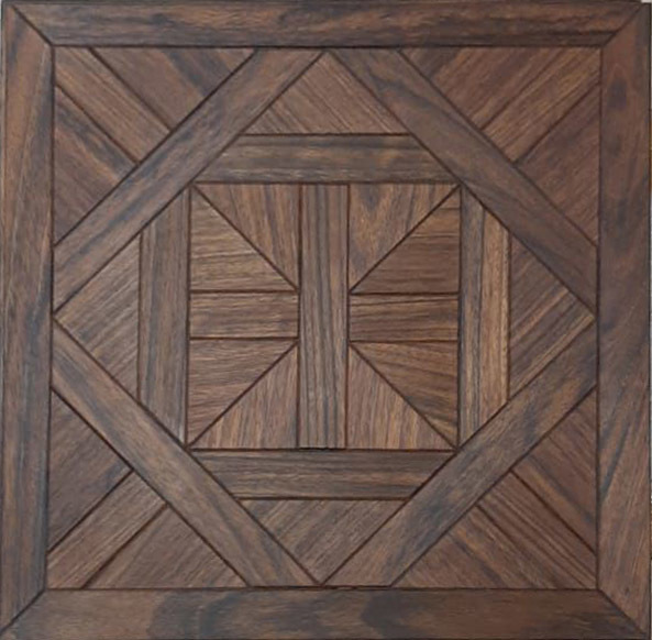 a wooden wall hanging with a square design on it