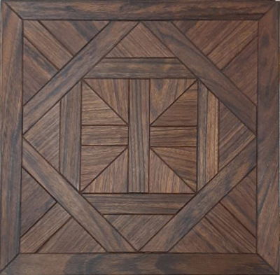 a wooden wall hanging with a square design on it