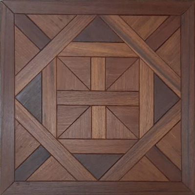 a wood panel with a square pattern in the center