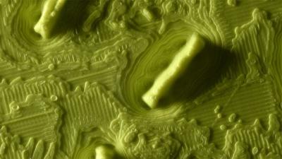 a close up view of a green substance