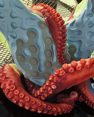 a close up of an octopus on a table