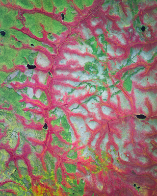 a close up view of a green and pink substance