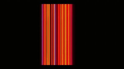 a black background with red and yellow lines