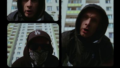 a collage of photos of a man wearing a hoodie