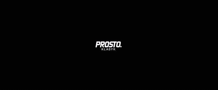 a black and white photo with the word prosto on it