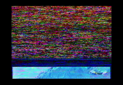 a television screen with a lot of colors on it