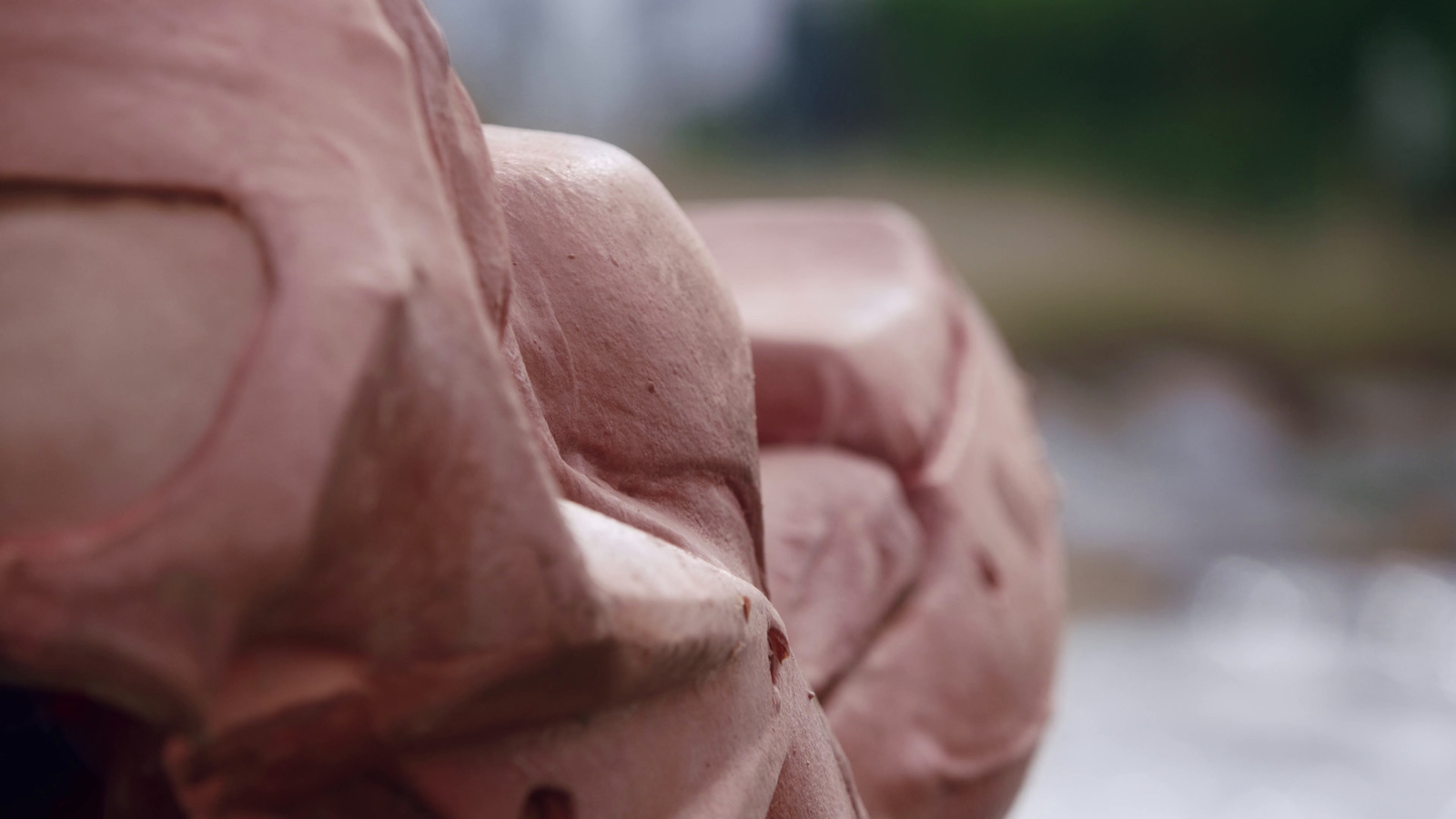 a close up of a sculpture of a person's head