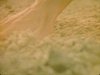 a close up of a person's feet in a bowl of food