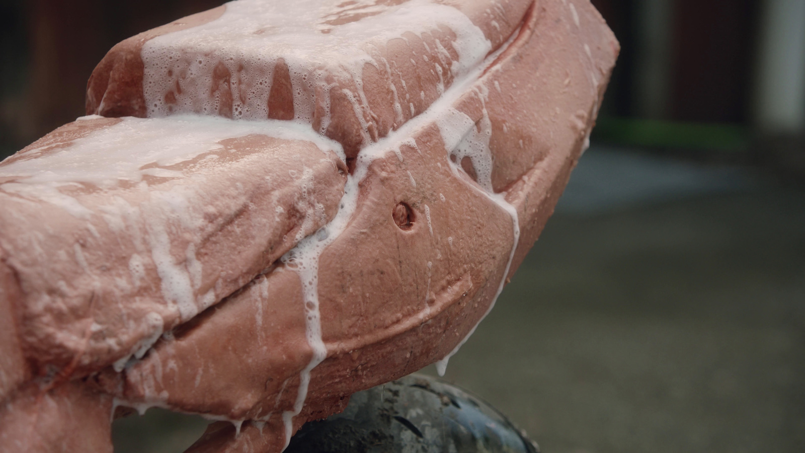 a close up of a clay sculpture of a horse