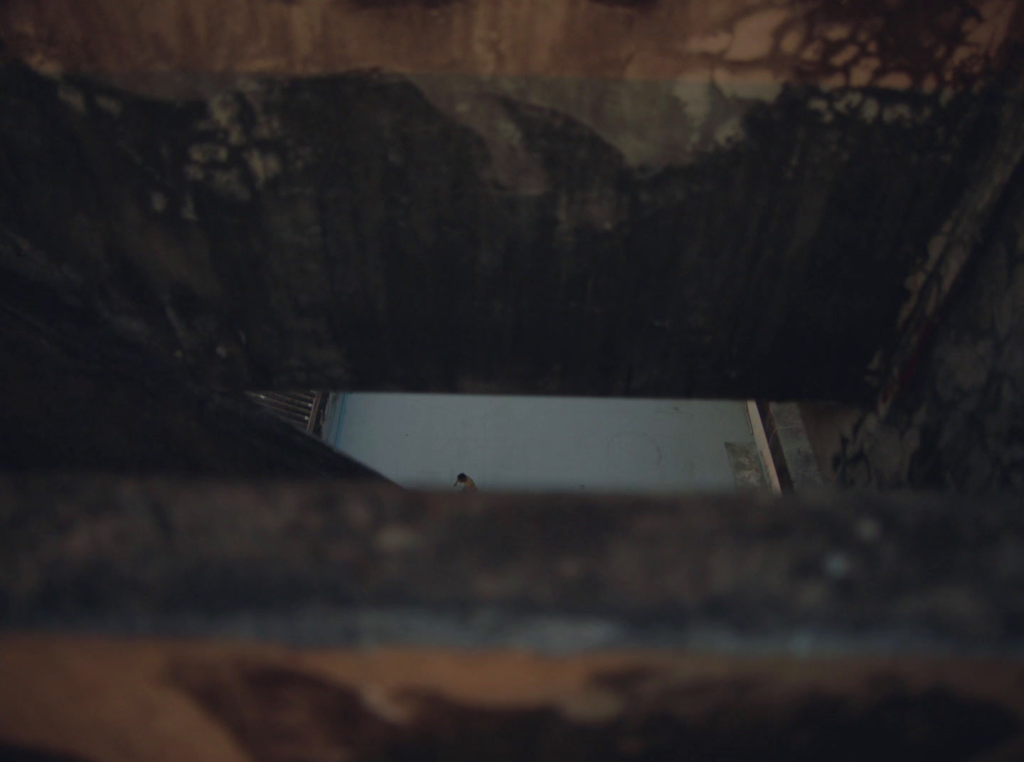 a view of a small window in a wall