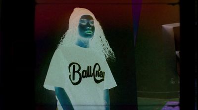 a mannequin wearing a shirt with the word ballgirl on it