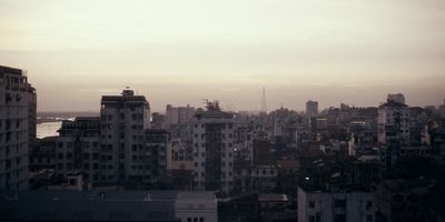 a view of a city from a high rise building