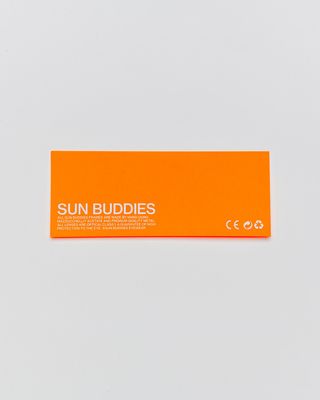 an orange sticker that says sun buddies on it