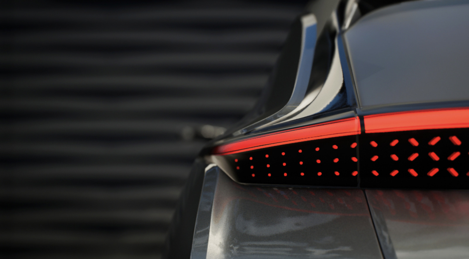 a close up of the tail light of a car