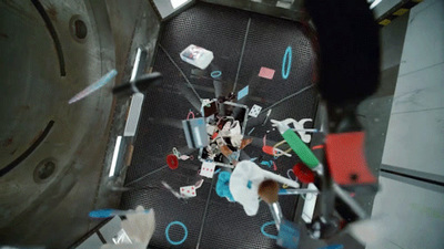 an overhead view of a bunch of objects on a floor