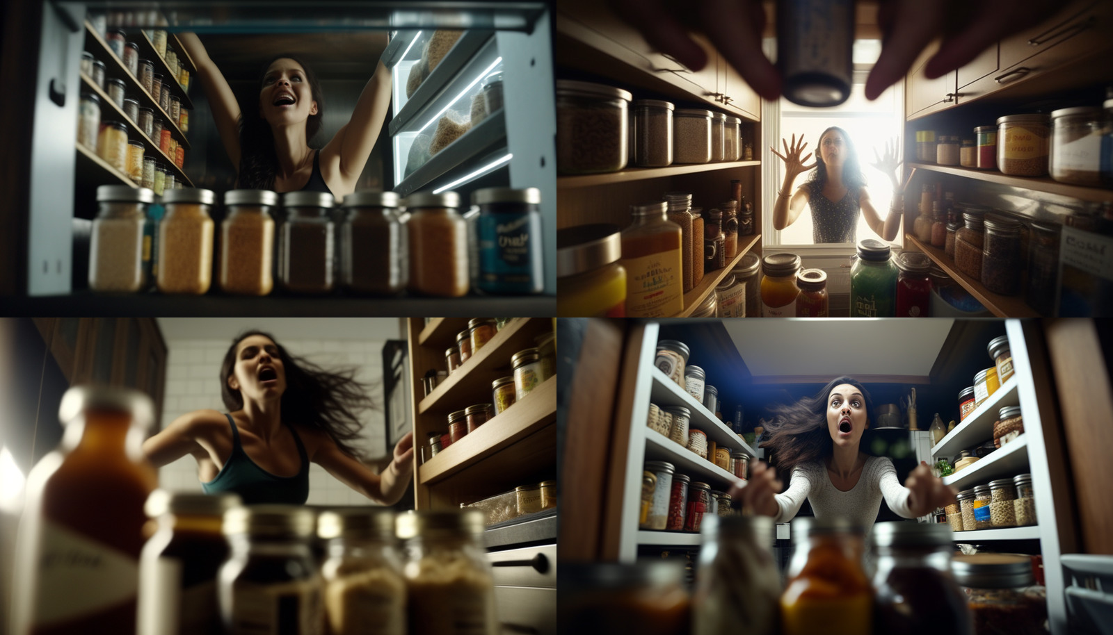 a group of women standing inside of a refrigerator