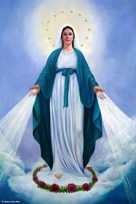 a painting of the immaculate mary