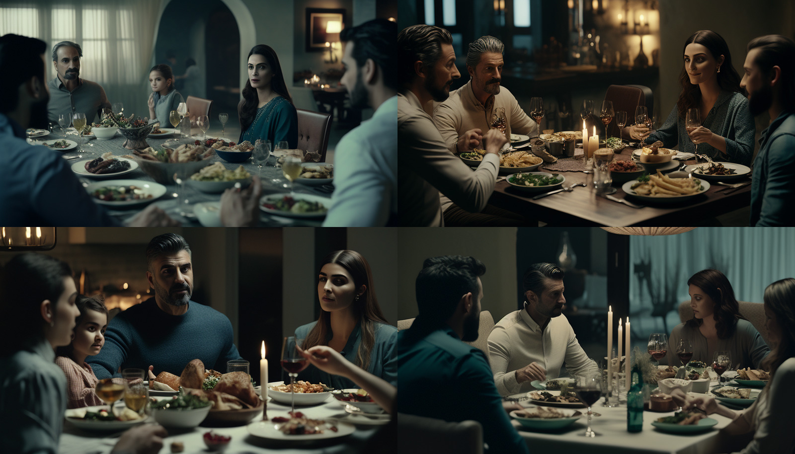 a group of people sitting around a dinner table