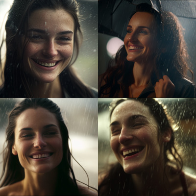 a series of photos of a woman smiling