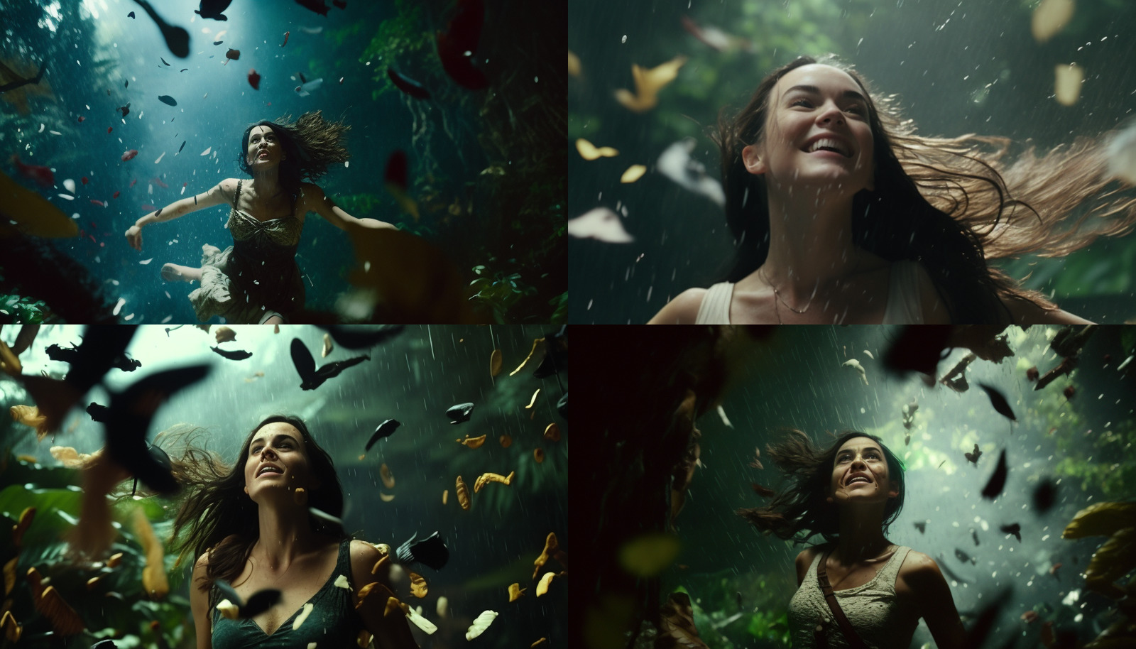 a collage of a woman surrounded by butterflies