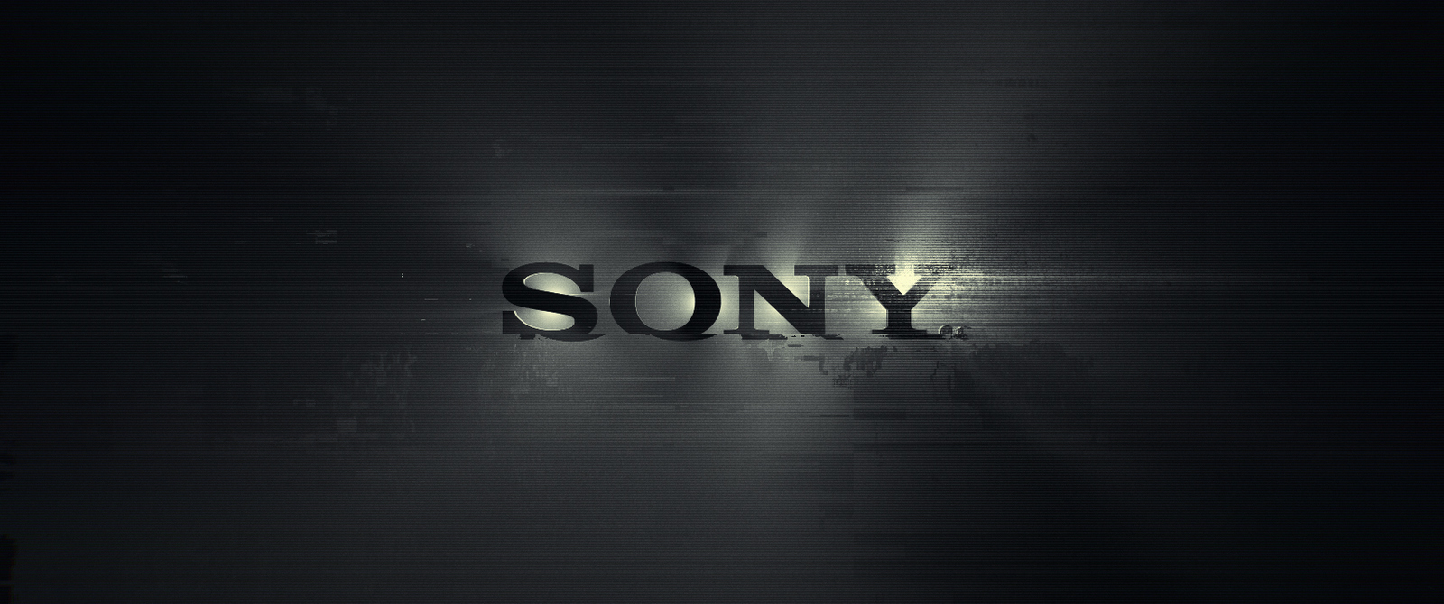 a sony logo is shown in a dark room