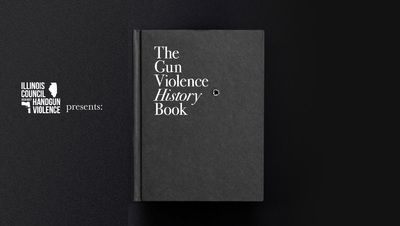 the gun violence history book on a black background