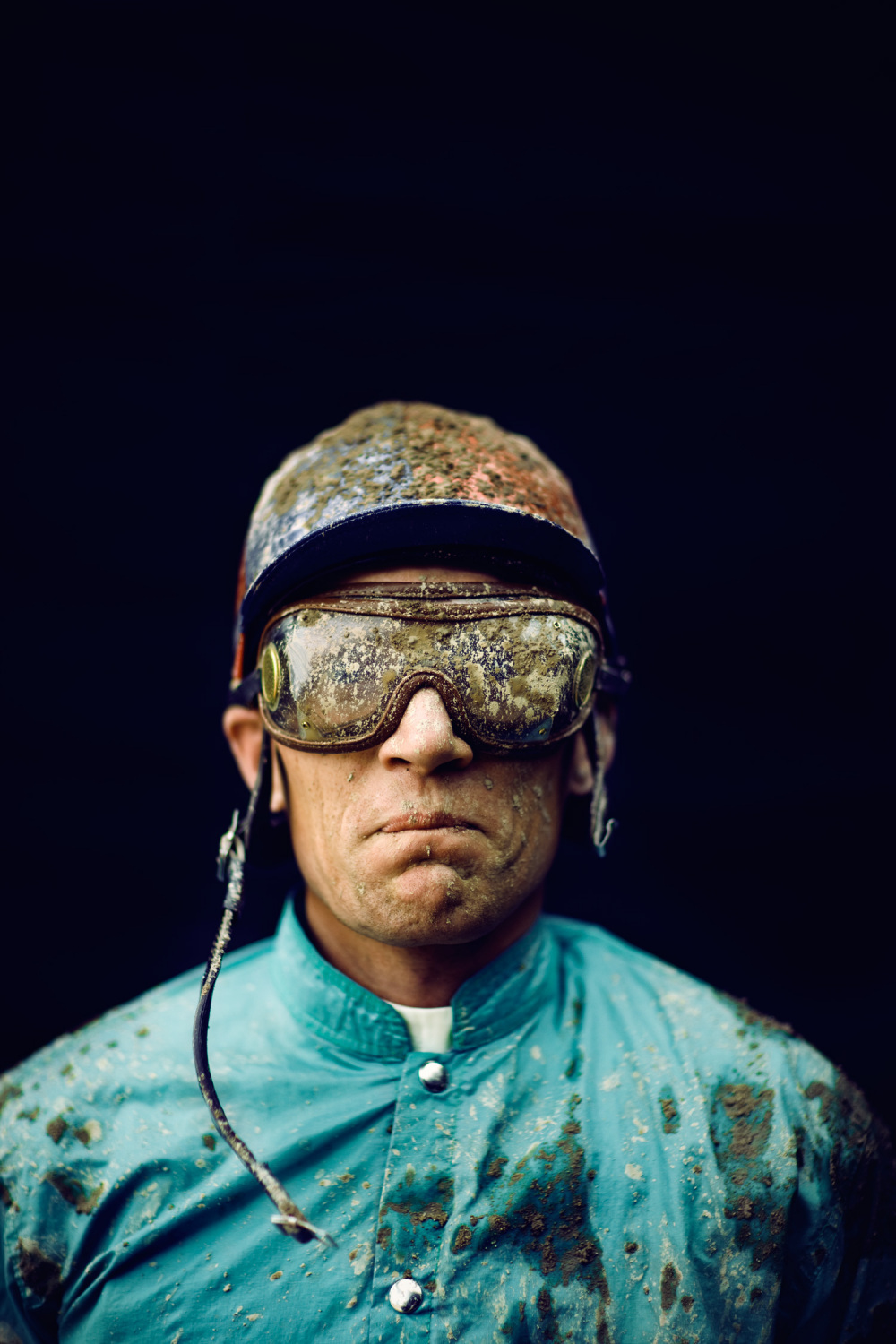 a man wearing a helmet and goggles