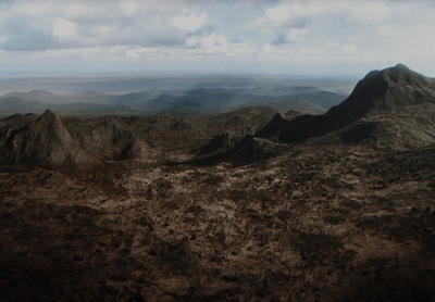 a view of a mountain range from a plane