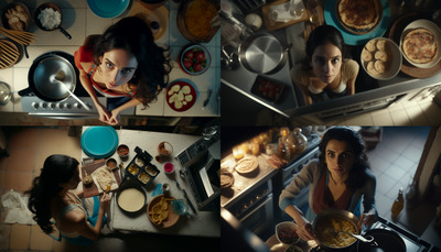 a group of people in a kitchen preparing food