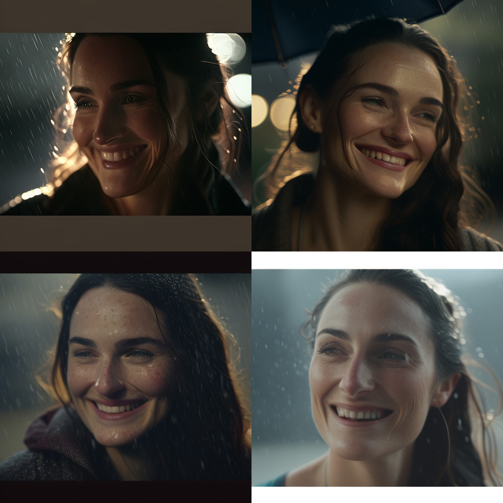 a series of three photos of a woman smiling