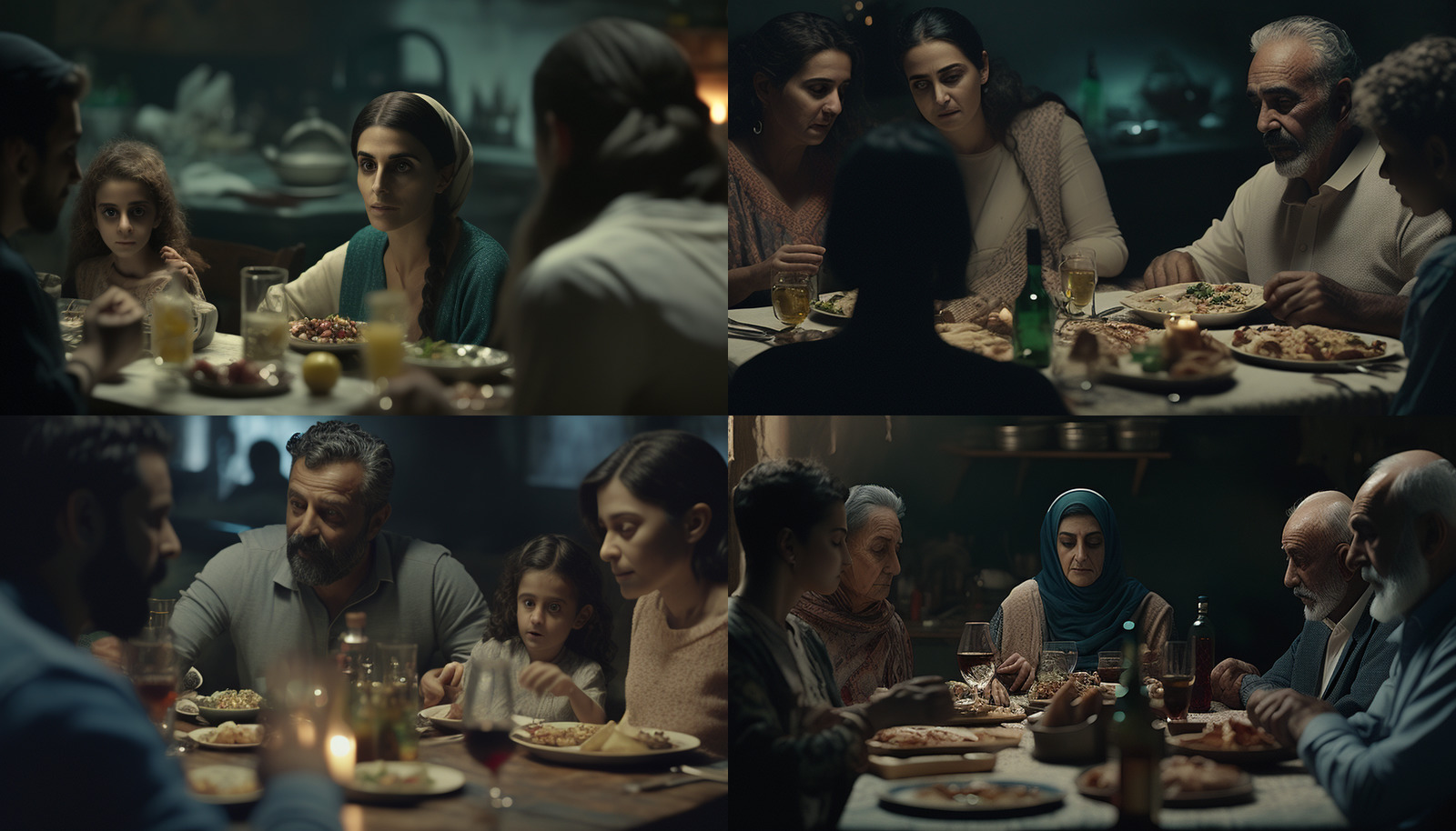 a group of people sitting around a dinner table