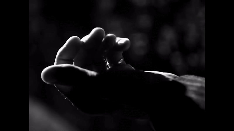 a black and white photo of a person's hands