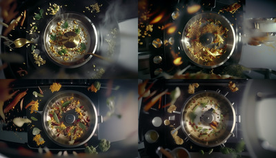 a series of photographs of a stove with a clock on it