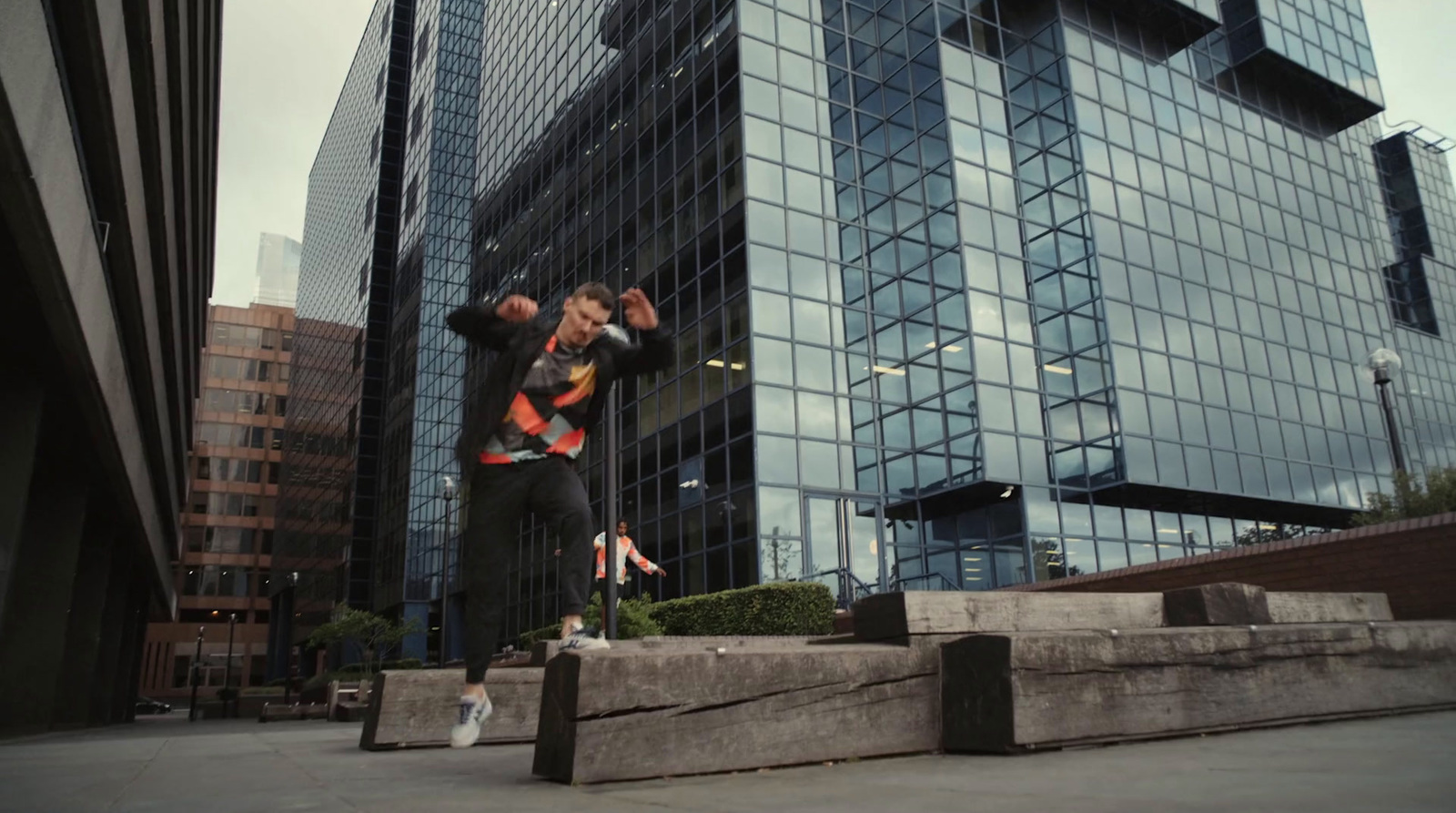 a man is doing a trick on a skateboard