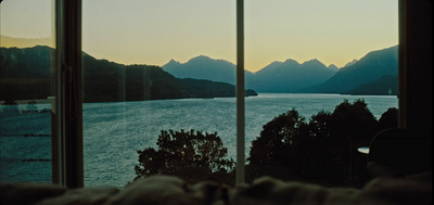 a view of a body of water from a window