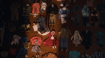 a bunch of clothes that are on a table