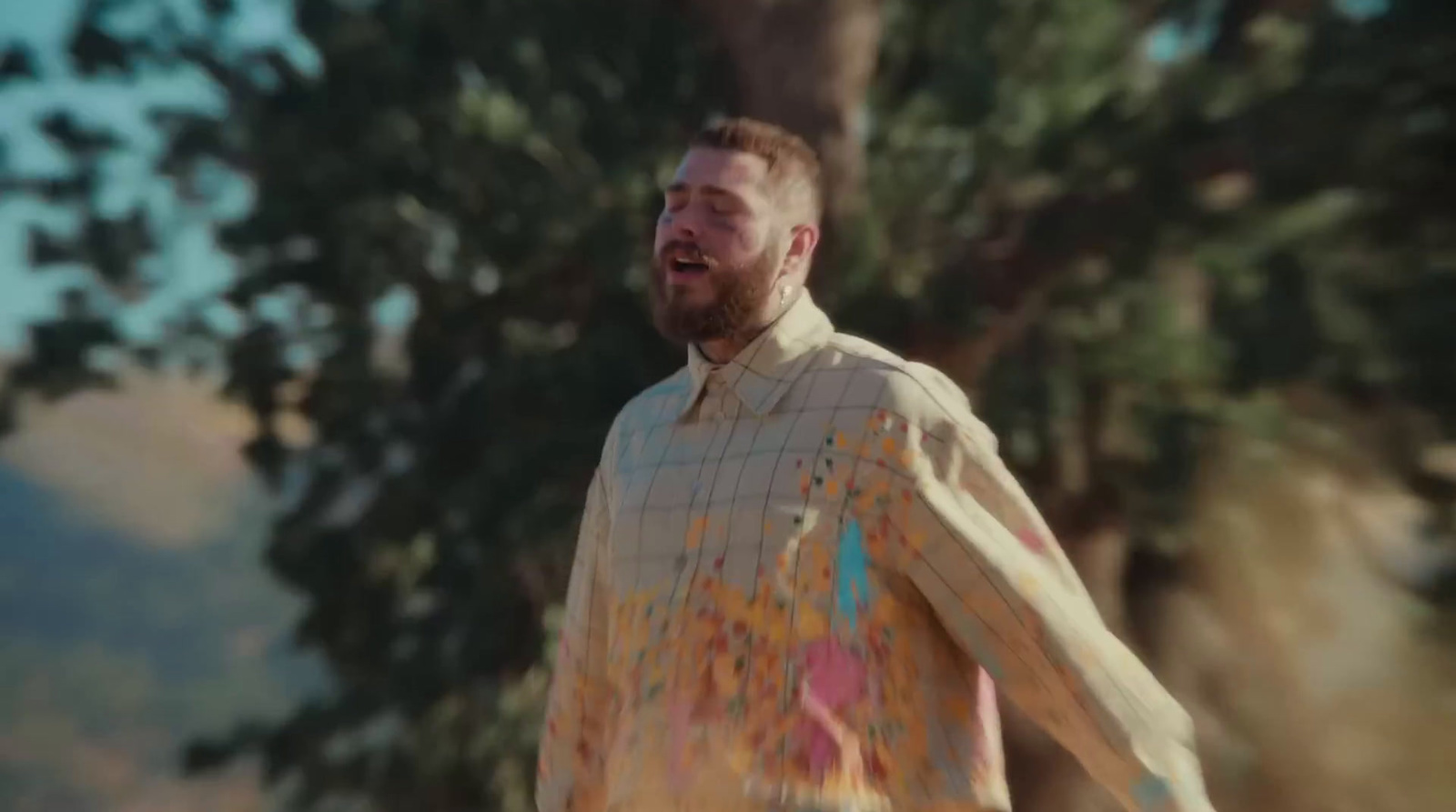 a man with a beard and a colorful shirt