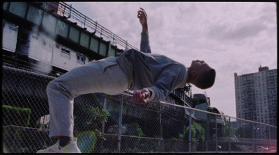 a man is doing a trick on a skateboard