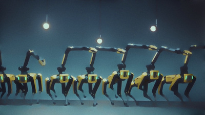 a group of robots standing next to each other