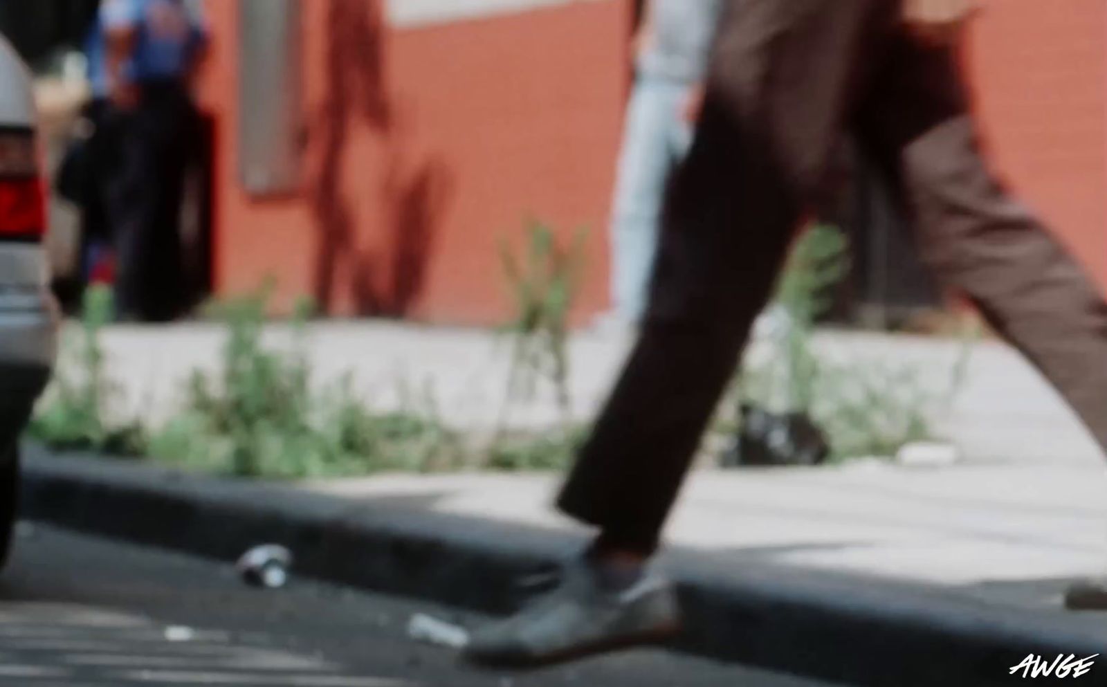 a person riding a skateboard on a city street