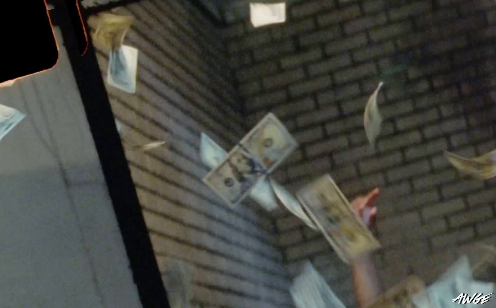 a person is throwing papers in the air