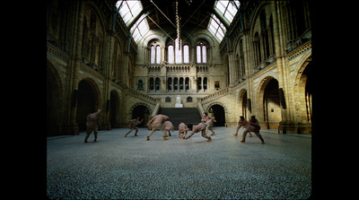 a group of people in a large building