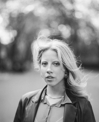 a black and white photo of a woman