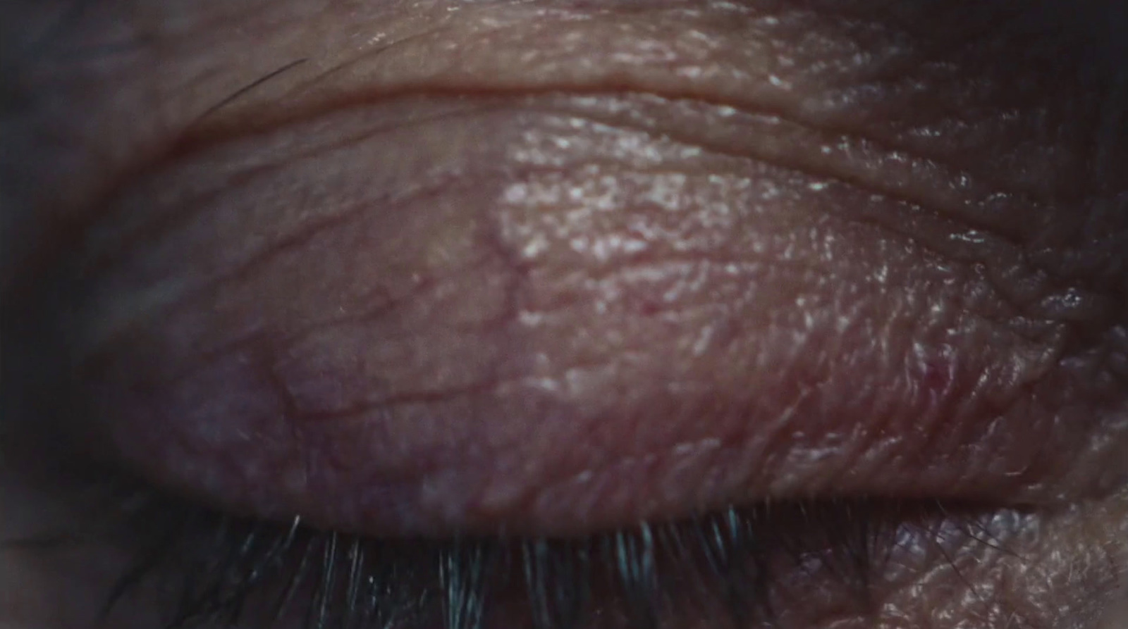 a close up view of a person's eye