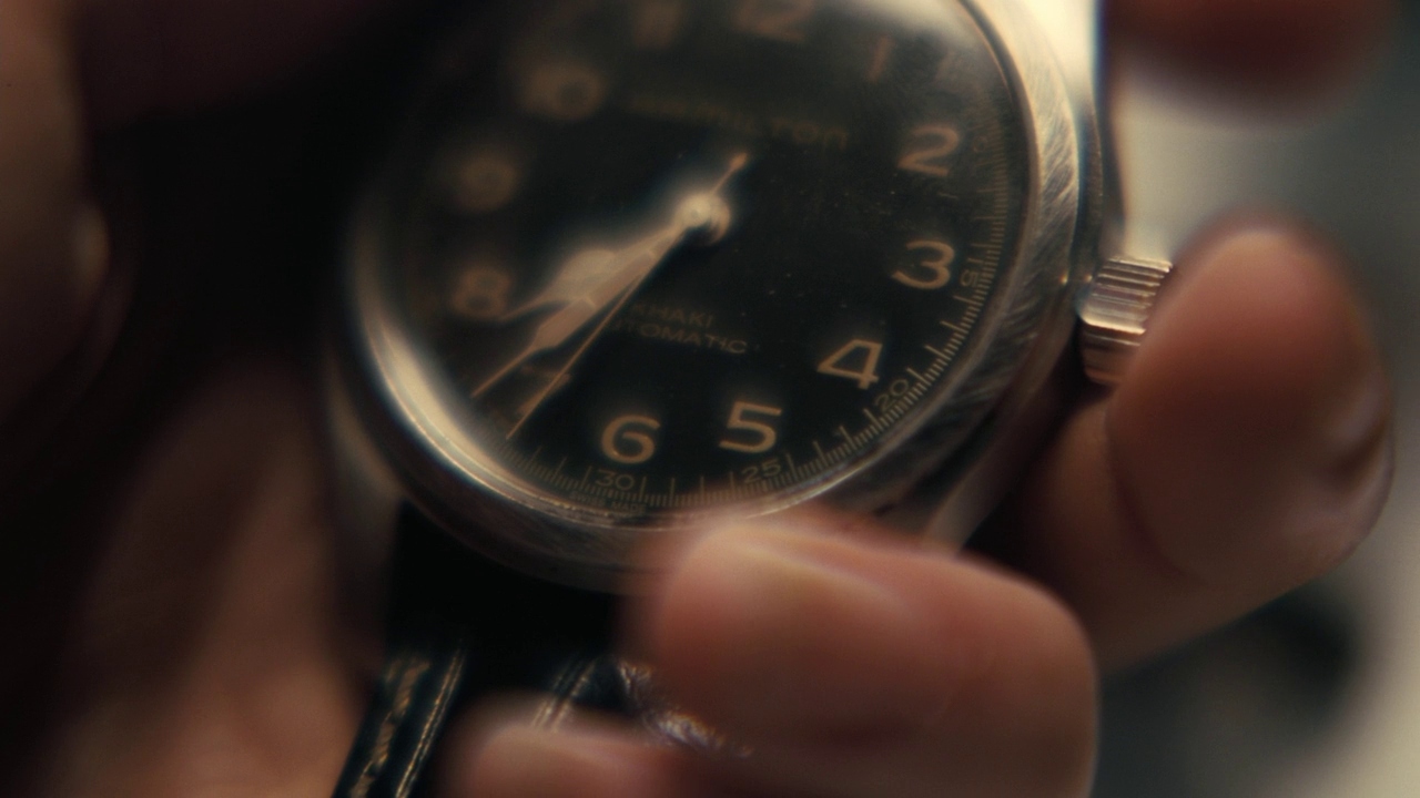 a close up of a person holding a watch