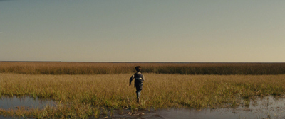 a person standing in a field of tall grass