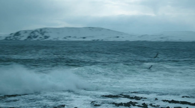 a person riding a surfboard on a wave in the ocean